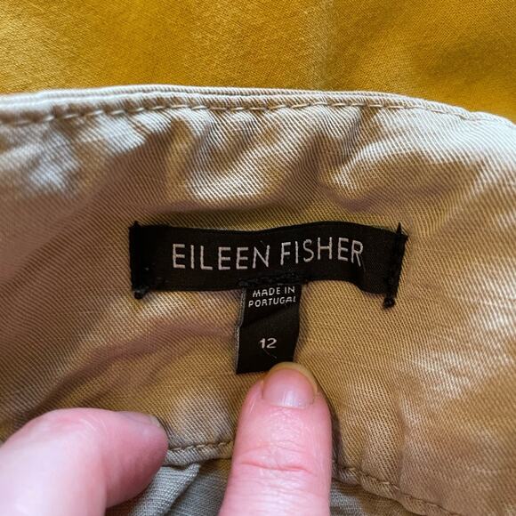 Eileen Fisher Linen Blend Light Weight Wide Leg Low Rise Beige Boho Pants Size12 - Picture 4 of 13